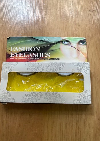 Sarı Renkli Tüy Takma Kirpik - Görsel 3