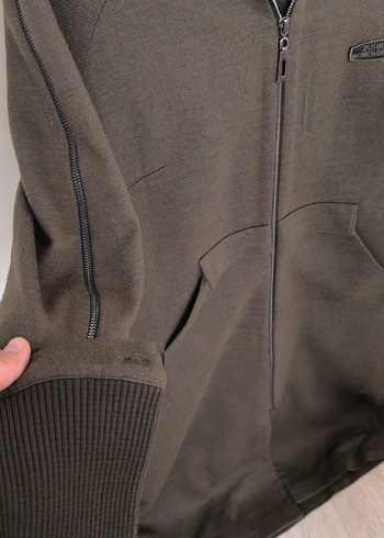 Fermuarlı, Bisiklet Yaka, Rahat Kesim Erkek Sweatshirt