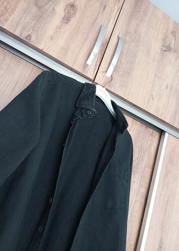 Erkek Siyah Kot Gömlek - Görsel 3