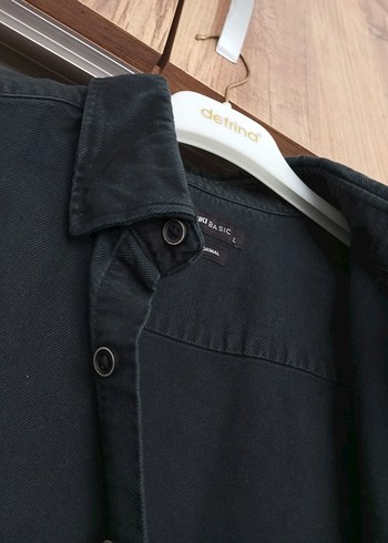 Erkek Siyah Kot Gömlek - Görsel 2