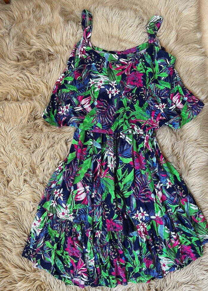 Çiçek yazlık midi elbise - Görsel 2