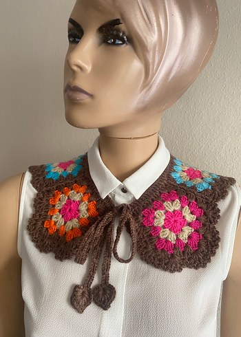 Motifli Örgü Yaka - Görsel 5