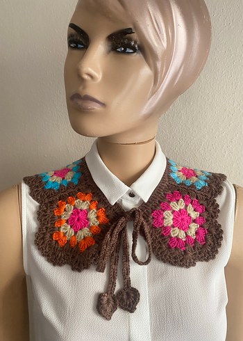 Motifli Örgü Yaka - Görsel 4