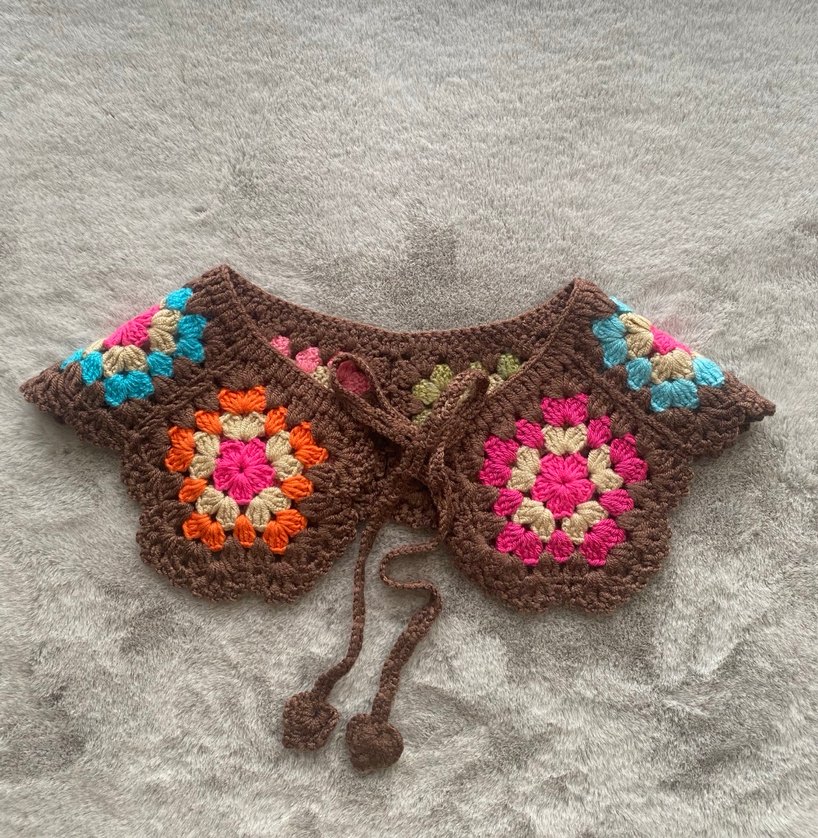 Motifli Örgü Yaka - Görsel 2