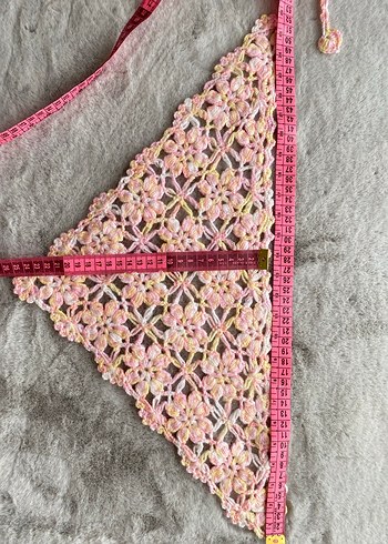 Pembe Dantel Örgü Bohem Saç Aksesuarı - Görsel 4