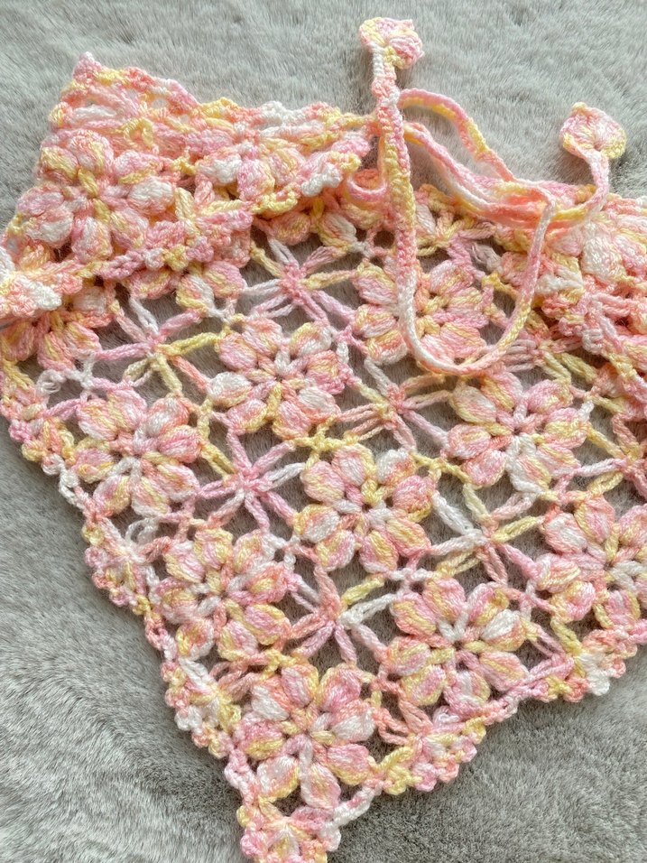 Pembe Dantel Örgü Bohem Saç Aksesuarı - Görsel 3