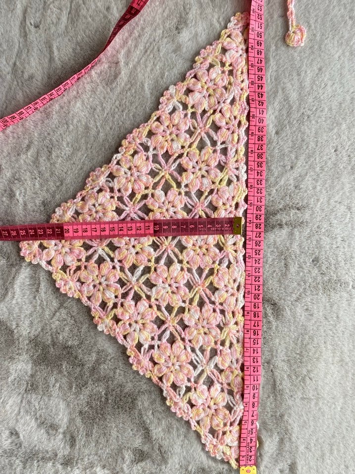 Pembe Dantel Örgü Bohem Saç Aksesuarı - Görsel 4