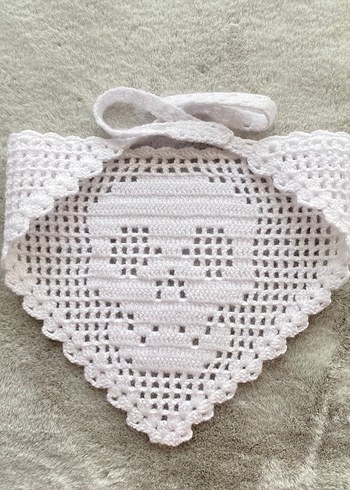 Beyaz Örgü Bandana - Görsel 2