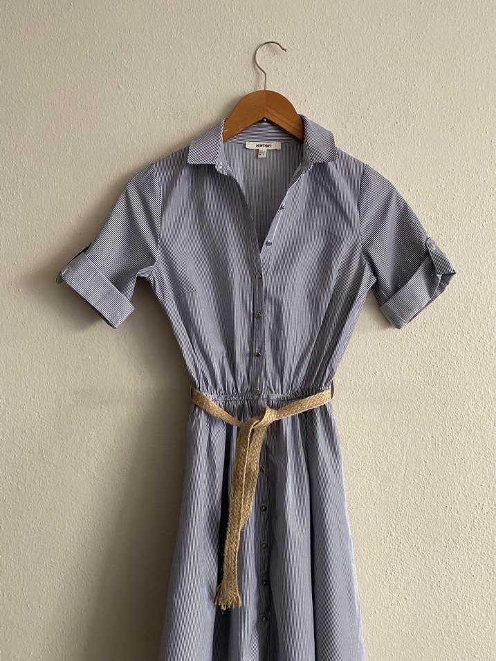 Koton Marka Çizgili Elbise - Görsel 2