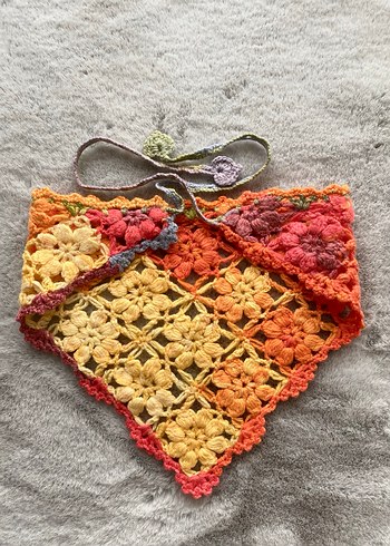 Motifli Örgü Bandana - Görsel 3