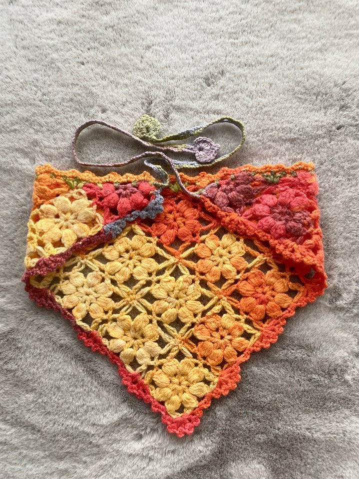 Motifli Örgü Bandana - Görsel 3