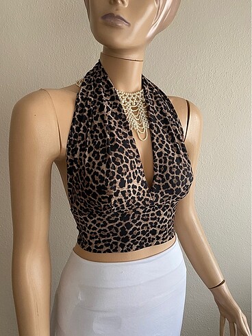 Zara Leopar Desenli Bağlamalı Büstiyer