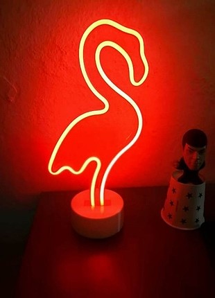 Flamingo Kırmızı Neon Dekoratif Gece Lambası 