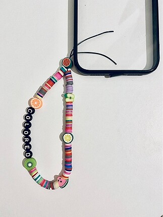 Fimo&Emoji Boncuklu Özel Tasarım Renkli Cep Telefon Charm