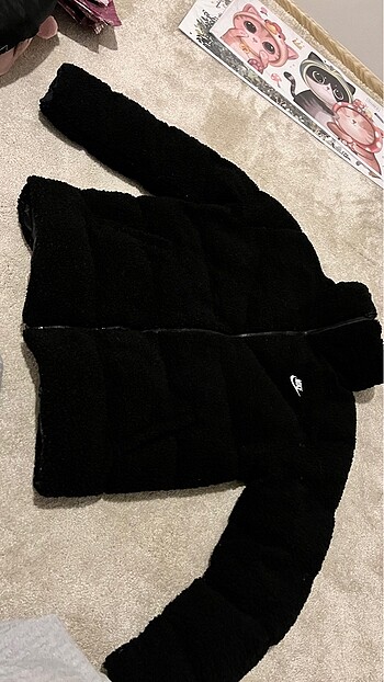 xl Beden siyah Renk Nike peluş kalın mont