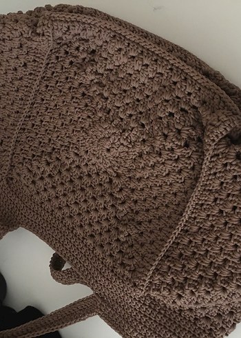 Kahverengi Örgü Kadın Çanta - Görsel 2