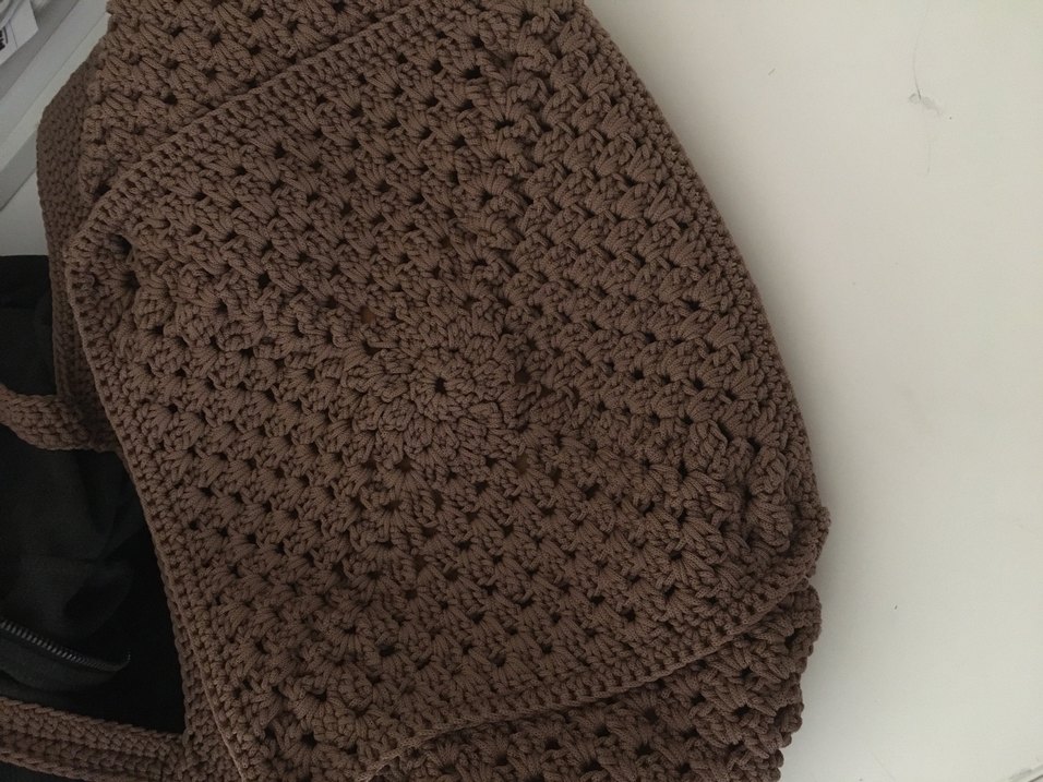 Kahverengi Örgü Kadın Çanta - Görsel 3