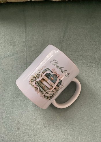 Beyaz "Bookoholic" Desenli Pastel Kupa - Görsel 2