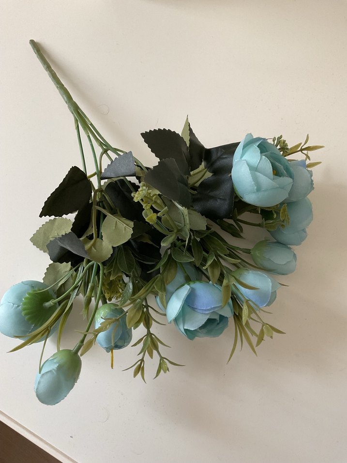 Pastel Turkuaz Yapay Çiçekler - Görsel 2