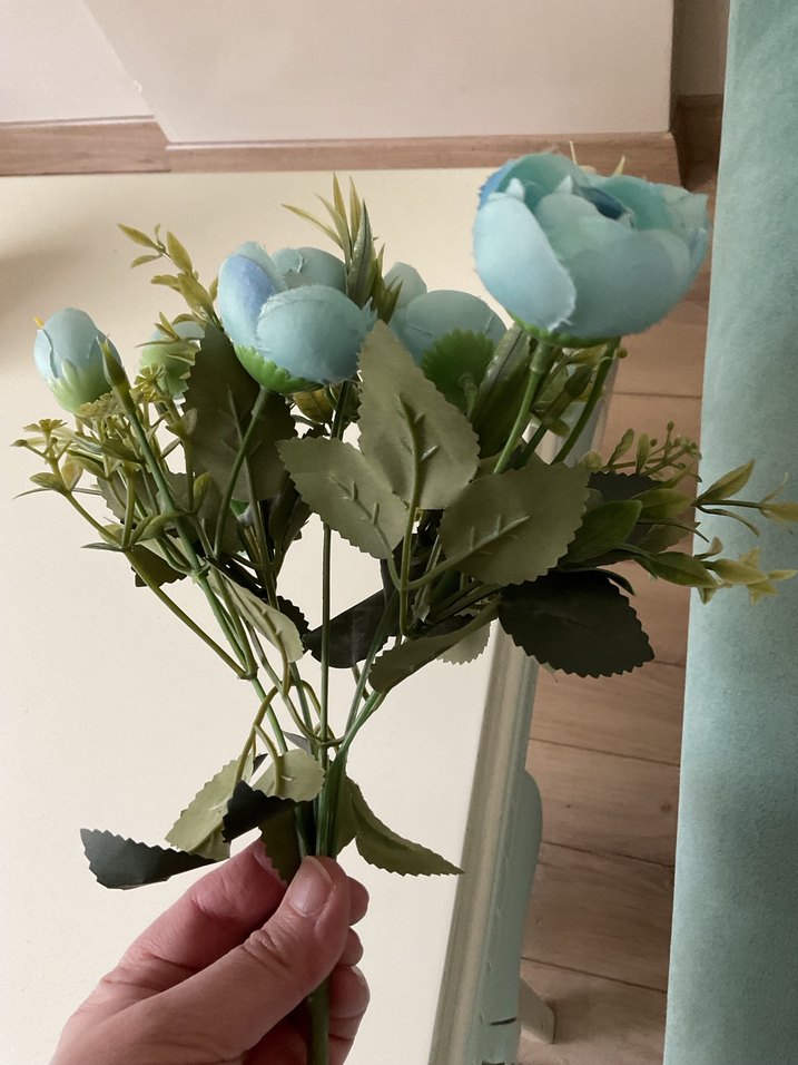 Pastel Turkuaz Yapay Çiçekler - Görsel 4