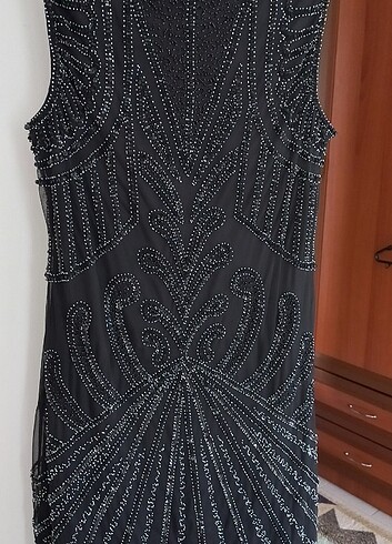 38 Beden siyah Renk Koton marka 40 beden boncuk ışleme