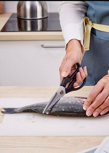  Beden IKEA mutfak makası, paslanmaz çelik-siyah, 22 cm