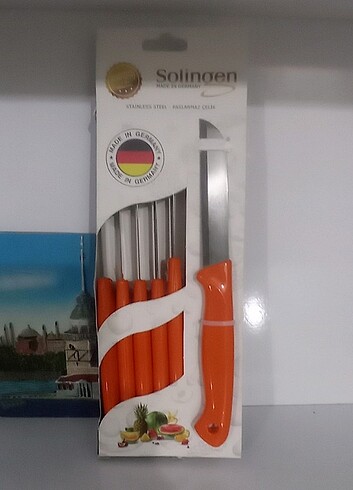 Solingen Meyve Bıçağı Seti turuncu 6'lı orjinal sıfır ürün