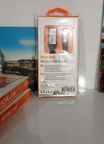 Beden Renk Hytech HY-X210 Gri Micro Usb 3A 1 mt Hızlı Data ve Şarj Kablosu