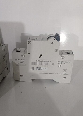 Siemens Siemens 5SL6110-6YA 1P 10 A 6 kA B Tipi Otomatik Elektrik Sigort