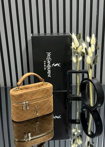 Yves Saint Laurent Bej Gri Süet Kadın Çanta - Görsel 4