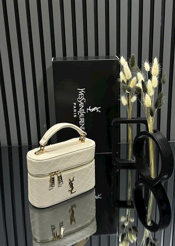 Yves Saint Laurent Bej Gri Süet Kadın Çanta - Görsel 5