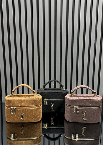 Yves Saint Laurent Bej Gri Süet Kadın Çanta - Görsel 9