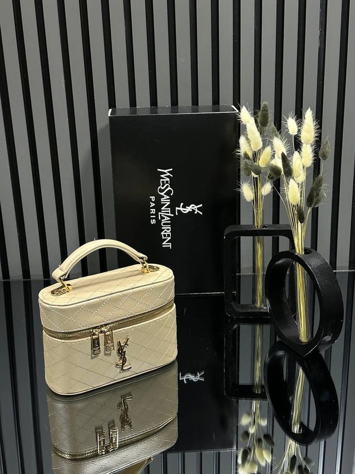 Yves Saint Laurent Bej Gri Süet Kadın Çanta - Görsel 2