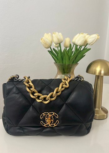 Zincir Detaylı Siyah Deri Kadın Çanta - Görsel 4