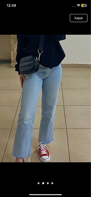 Stradivarius crop straight fit jean