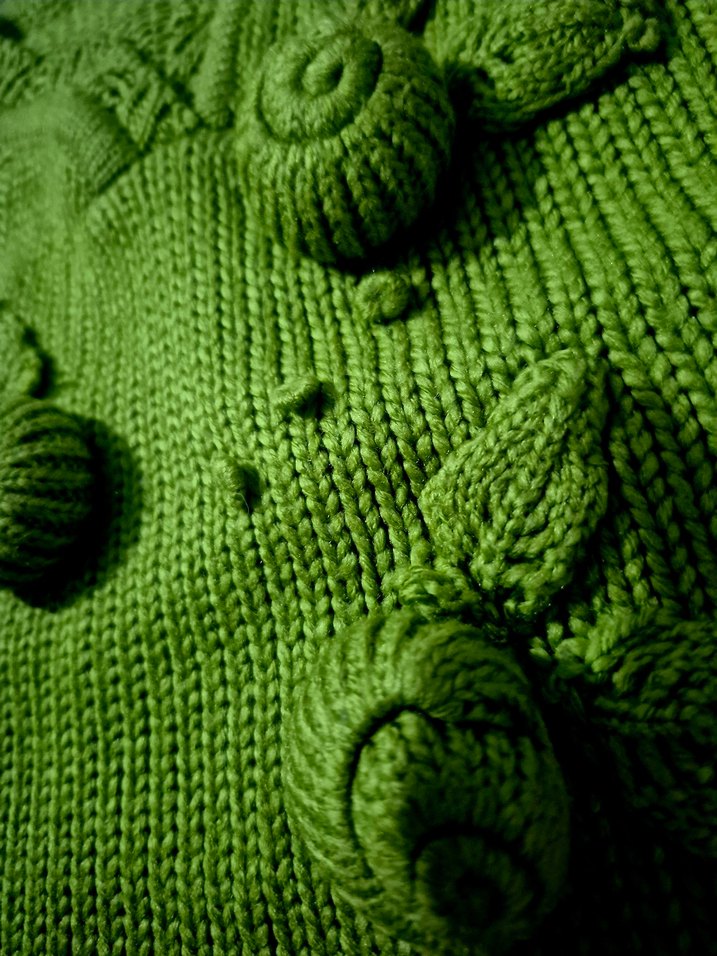 Kız Çocuk Bohem Yeşil Örgü Panço - Görsel 5