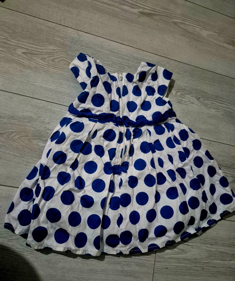 Kız Çocuk Puantiyeli Kolsuz Elbise - Görsel 2