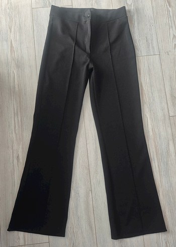 Siyah Kemerli Midi Kadın Kumaş Pantolon - Görsel 10