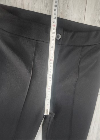 Siyah Kemerli Midi Kadın Kumaş Pantolon - Görsel 6