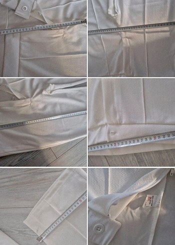 Beyaz Midi Kumaş Pantolon, Kemerli, Rahat Kesim - Görsel 12