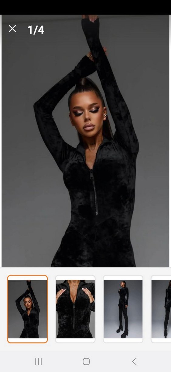 Siyah Süet Uzun Kollu Midi Tulum 46 bedene kadar uyumlu - Görsel 4