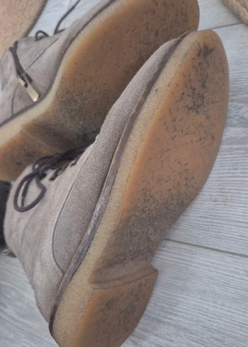 Kahverengi Süet Kadın Botları Blok Topuklu - Görsel 5