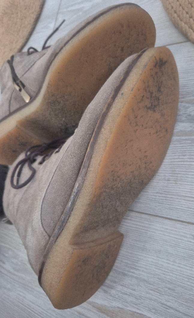 Kahverengi Süet Kadın Botları Blok Topuklu - Görsel 5