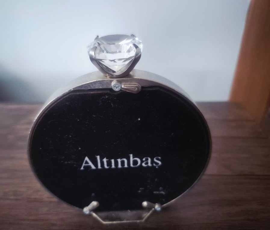 Pullu Baskılı Gri ve kristal boncuklu - Görsel 2