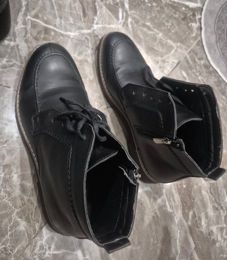 Erkek Siyah Minimalist Gotik Bot oldukca kalite saglam - Görsel 3