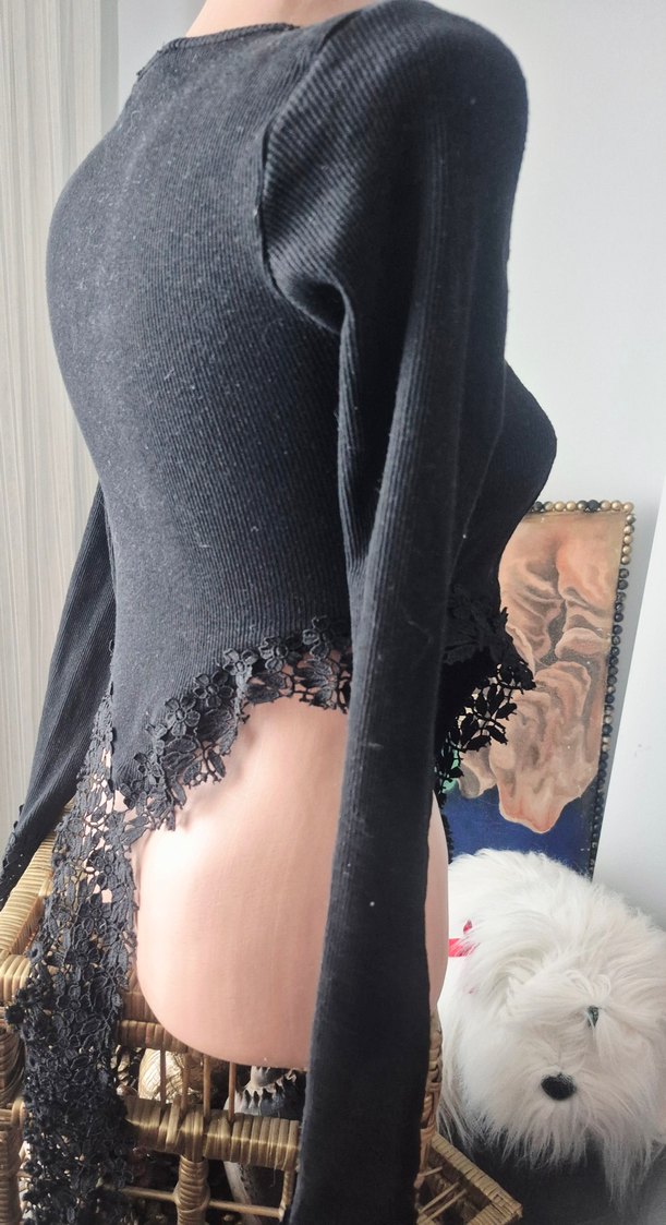 Siyah Dantel İşlemeli Gotik Kadın Body süit ferm.halkalı. - Görsel 3