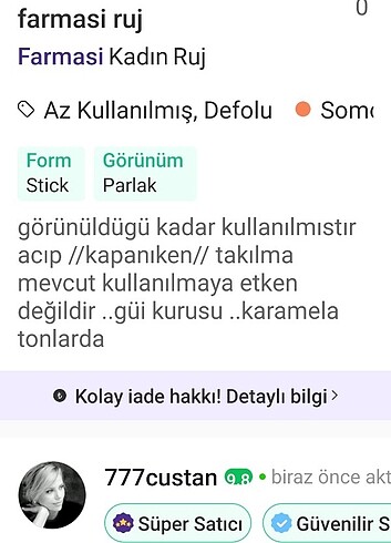 Beden camel Renk Farmsi ruj