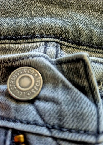 34 Beden Gri Normal Boy Lewis 504 Denim Pantolon