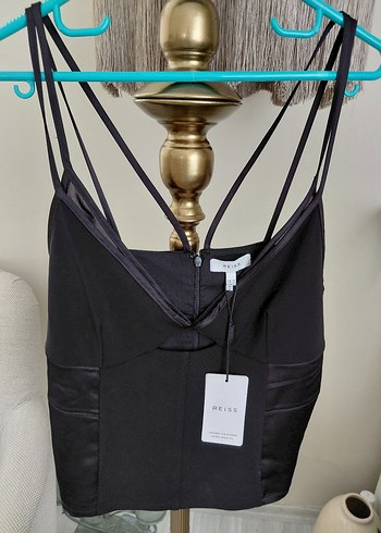 Reiss Siyah V Yaka İp Askılı Kadın Büstiyer