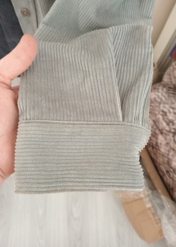 xl Beden gri Renk Zara kadife Gri Renkli Erkek Düğmeli Gömlek